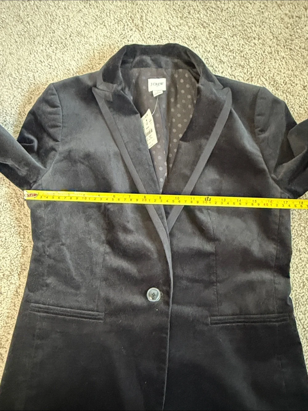 J Crew Factory Black Velvet Single-Button Women's Blazer Size 4 NWT
